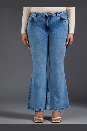 20Dresses Women Blue Bootcut High-Rise Heavy Fade Cotton Jeans