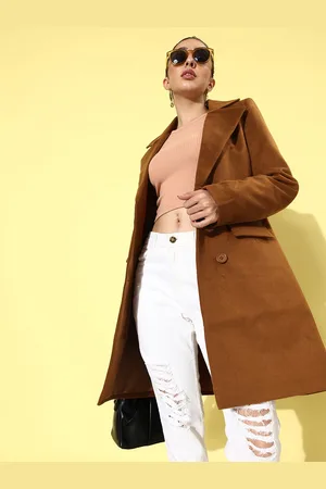 DressBerry Notched Lapel Collar Trench Coat