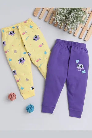 BUMZEE Girls Pack Of 2 Printed Cotton Joggers