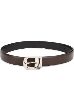 Louis Philippe Men Black Solid Genuine Leather Casual Belt: Buy