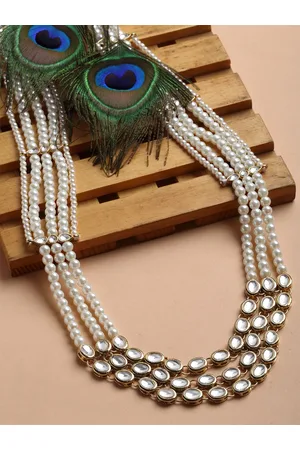 karatcart Men Gold Plated Pearl Maharaja Necklace