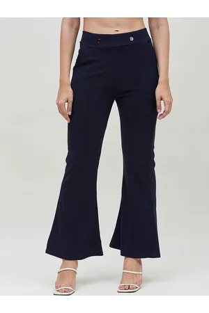 Bitterlime Women Mid-Rise Smart Skinny Fit Bootcut Trousers