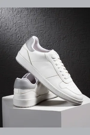 HRX Men White & Grey Perforations Comfort Insole Basics Sneakers