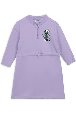 PUMA Girl Graphic Printed Super Cotton A-Line Dress