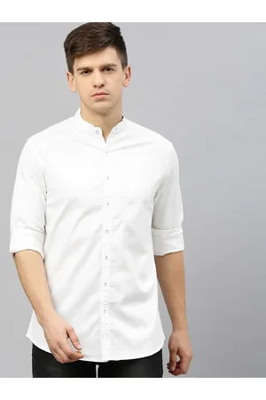 FUBAR Mandarin Collar Long Sleeves Casual Shirt