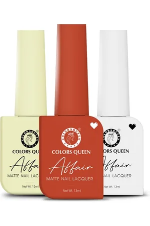 Colors Queen Set of 3 Affair Long Lasting & Chip-Resistant Matte Nail Lacquer - 13 ml each
