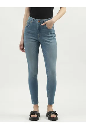 Benetton Women Blue Skinny Fit High-Rise Slash Knee Jeans