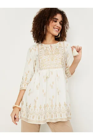 Max Collection Ethnic Motifs Printed Tie-Up Neck Tunic