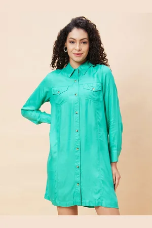 Globus Shirt Collar Mini Shirt Style Dress