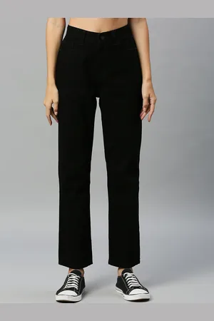 Mast & Harbour Women Straight Fit High-Rise Comfort Cotton Stretchable Jeans