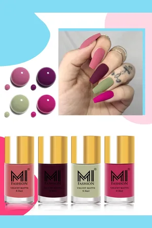 MI FASHION Set Of 4 Velvet Matte Lacquer Nail Polish 9.9ml Each - Shades 35-37-40-42