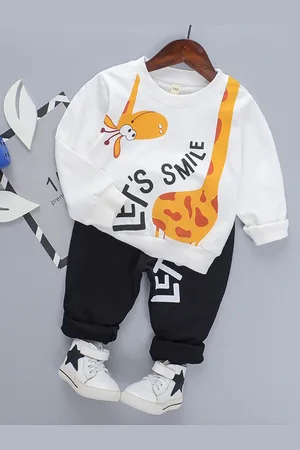 Googo Gaaga Boys Pure Cotton Printed Sweatshirt With Trousers