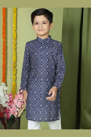 TABARD Boys Bandhani Printed Pure Cotton Straight Kurta