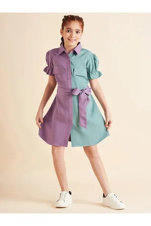 Cherry & Jerry Girls Crepe Shirt Dress With Belt