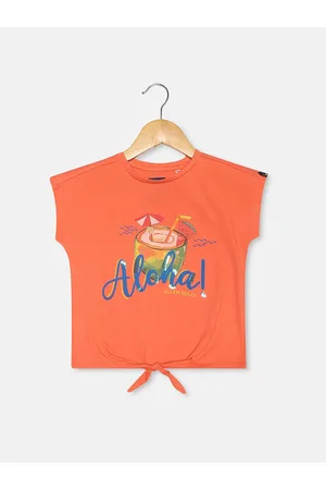 Allen Solly Girls Typography Printed Pure Cotton Top