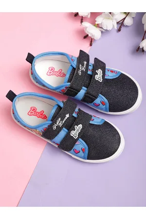 Kidsville Girls Barbie Printed Textile Comfort Insole Contrast Sole Sneakers