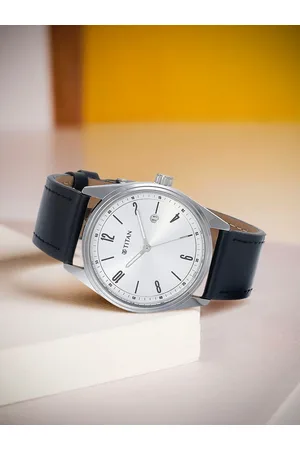 Titan Men Dial & Black Leather Straps Analogue Watch 1864SL07