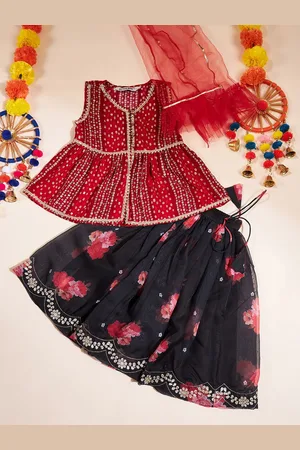 Stylo Bug Girls Printed Ready to Wear Lehenga & Choli