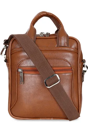 Leather World Unisex Tan Brown Solid Messenger Bag
