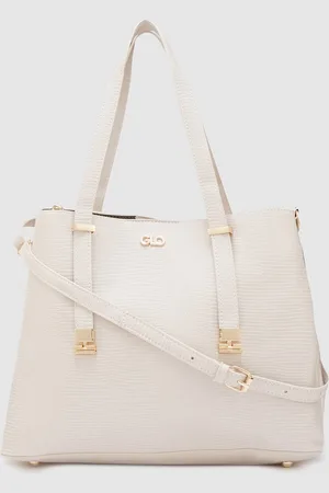 Globus Women Ivory Textured Casual Handheld Bag