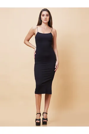 Globus Shoulder Straps Pure Cotton Midi Bodycon Dress