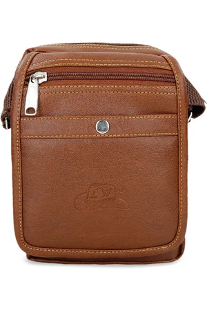 Leather World Tan Brown Solid Sling Bag