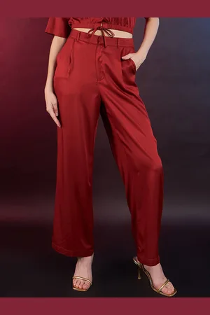 DressBerry Women Regular Fit Rust Mid-Rise Chinos Trousers