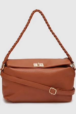 Globus Women Tan Solid Casual Sling Bag