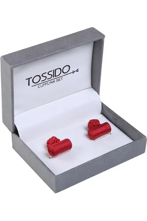 Tossido Red Geometric Cufflinks
