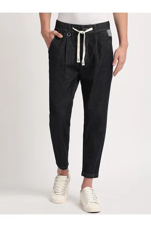 The Bear House Men Relaxed Loose Fit Cotton Denim Trousers