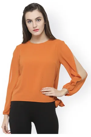 Gipsy Women Orange Solid Top