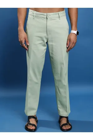 Highlander Men Beige Regular Fit Mid-Rise Cotton Chinos Trousers