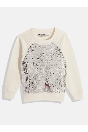 HERE&NOW Girls Sequinned Pure Cotton Sweatshirt