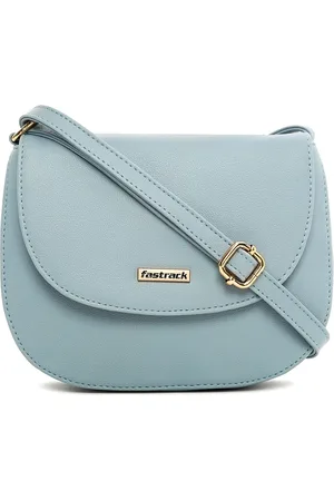 Fastrack Blue PU Structured Sling Bag with Tasselled