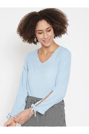 La Zoire Women Blue Solid Top