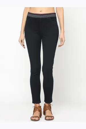 Gipsy Women Navy Blue Solid Regular-Fit Jeggings