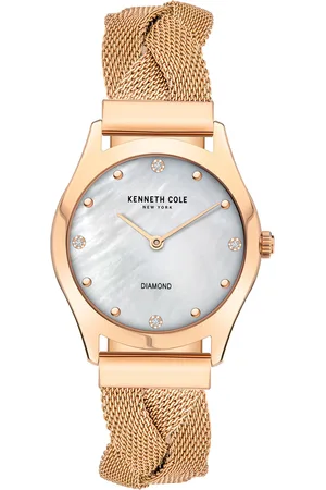 Kenneth Cole Women White Embellished Dial Braided Straps Analogue Watch - KCWLG2105702LD