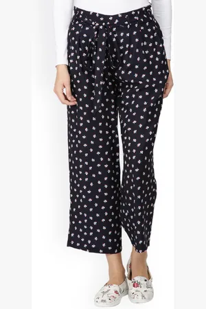 Gipsy Women Navy Blue Comfort Regular Fit Printed Culottes