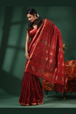 Charukriti Woven Design Zari Pure Silk Saree