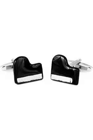 Tossido Black & Silver-Toned Contemporary Cufflink