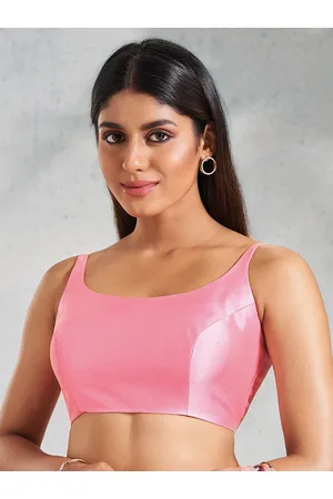 SALWAR STUDIO Round Neck Silk Saree Blouse