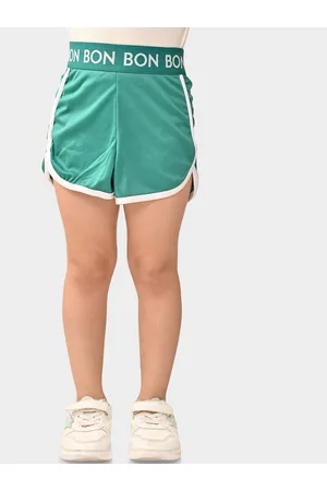 BONKIDS Girls Loose Fit Low-Rise Cotton Shorts