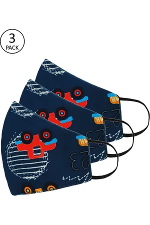 Tossido Kids Blue Pack Of 3 Reusable 3-Ply Cloth Masks