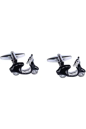 Tossido Black & Silver-Toned Quirky Cufflink