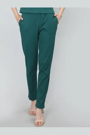 CHKOKKO Women Mid-Rise Regular Fit Cotton Trouser
