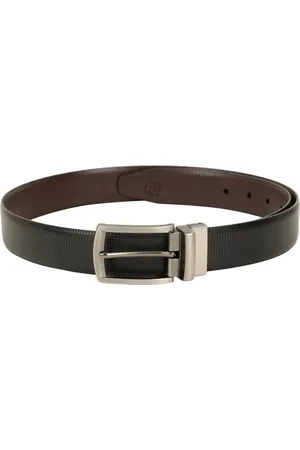 ZEVORA Men Black & Brown Textured Belt