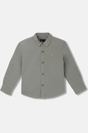 Blue Giraffe Boys Spread Collar Pure Cotton Casual Shirt