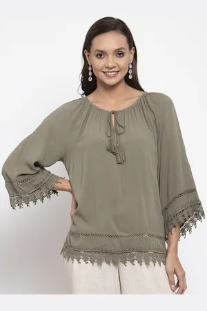 Gipsy Women Olive Green Solid Tunic