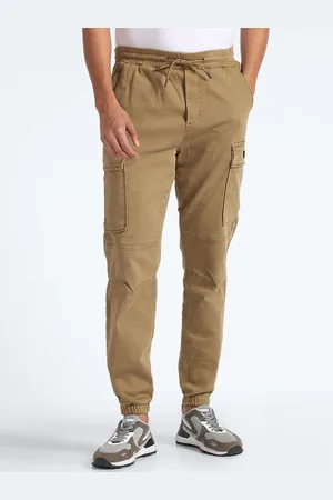 Flying Machine Men Tapered Fit Mid-Rise Cotton Joggers