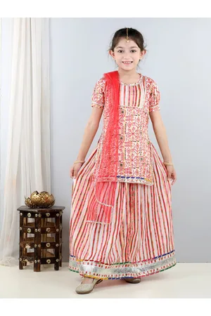 Cutiekins Girls Printed Ready to Wear Lehenga & Blouse With Dupatta